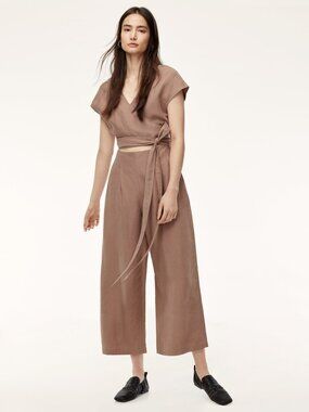 Aritzia Wilfred Brax Jumpsuit Wide leg Nutmeg Size 4